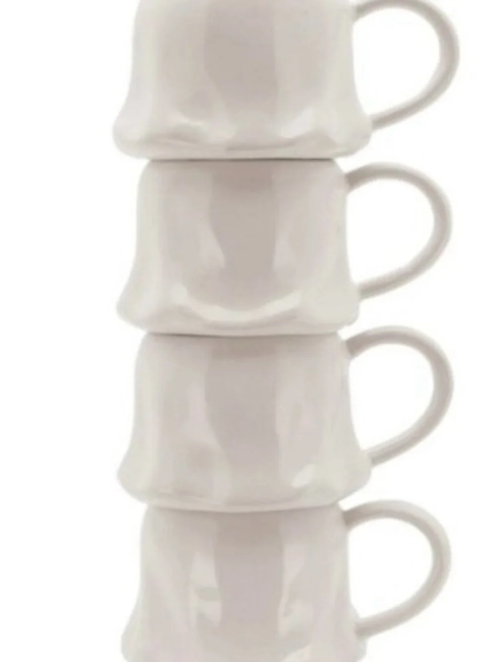 Stackable White Ghost Mugs Set with Metal Stand - Home Kitchen Halloween - NIB